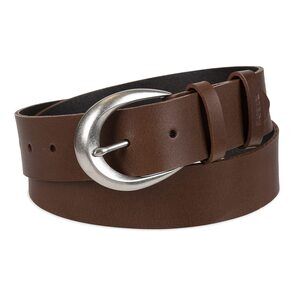 7491 Women's Curved Buckle Leather Belt For Jeans, Dresses And Skirts,